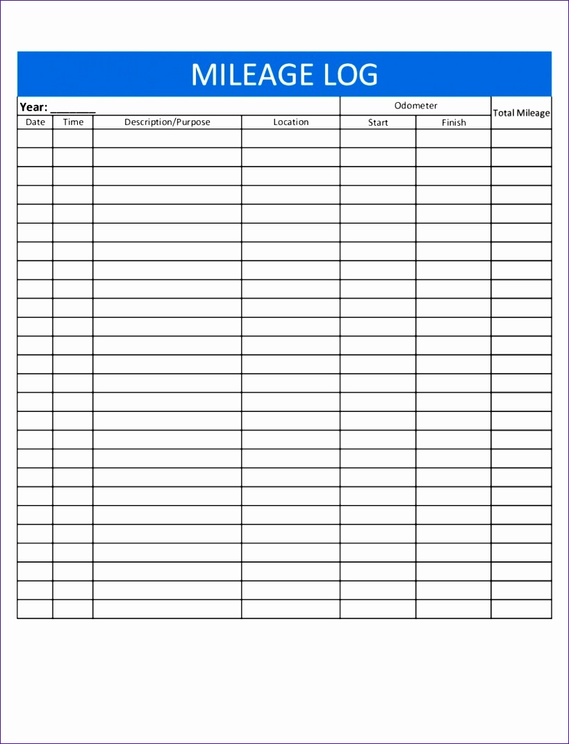 002 Free Mileage Log Template Ideas 2 Excellent Excel And - Free Printable Mileage Log