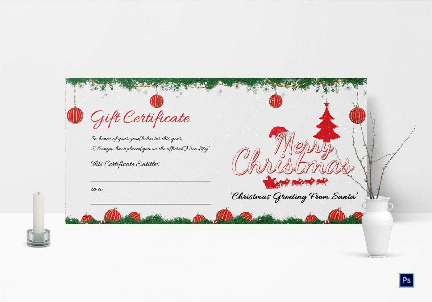 011 Printable Merry Christmas Gift Certificate Template Imposing - Free Printable Christmas Gift Voucher Templates