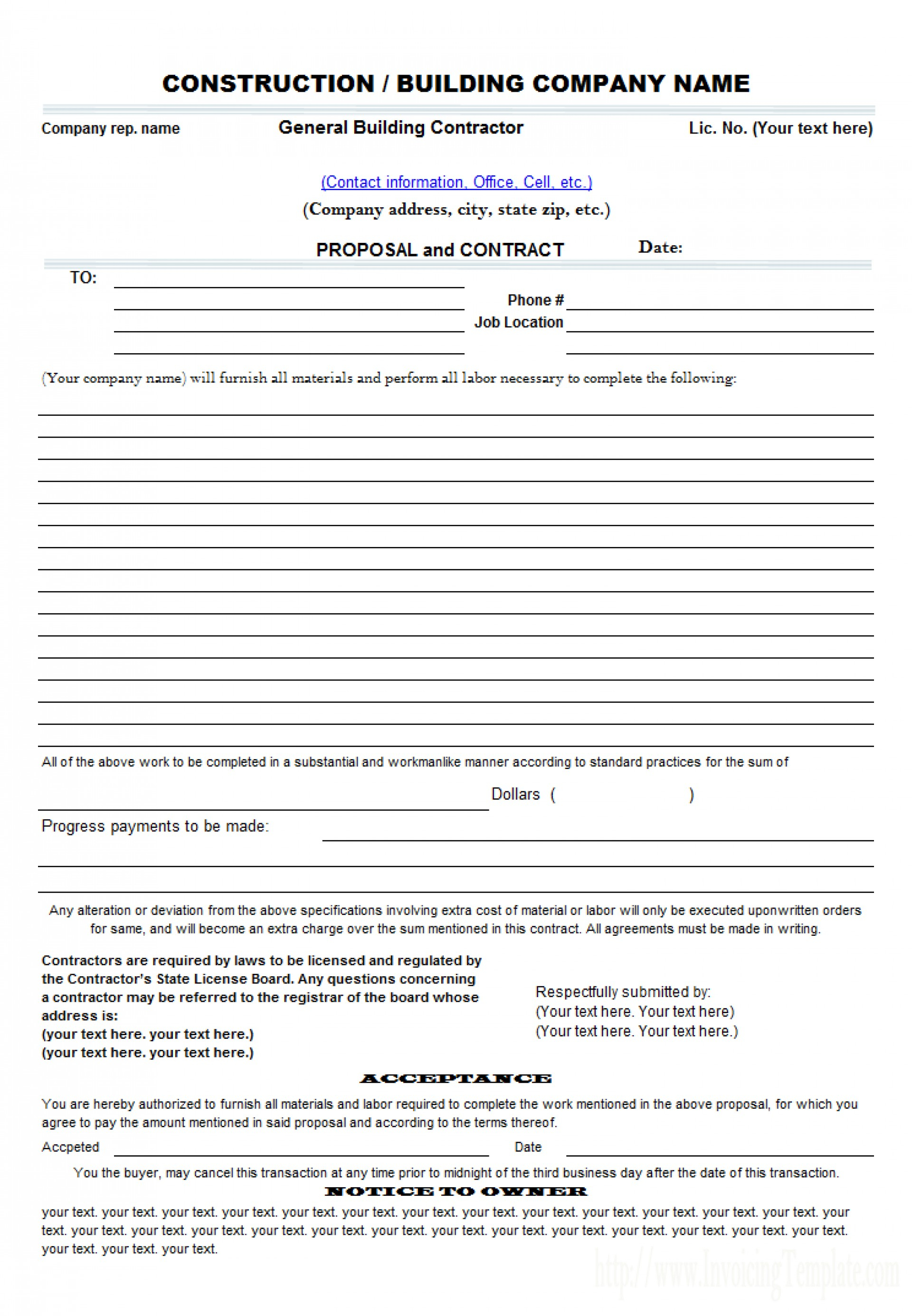 014 Template Ideas Free Construction Contract Page Excellent Florida - Free Printable Construction Contracts