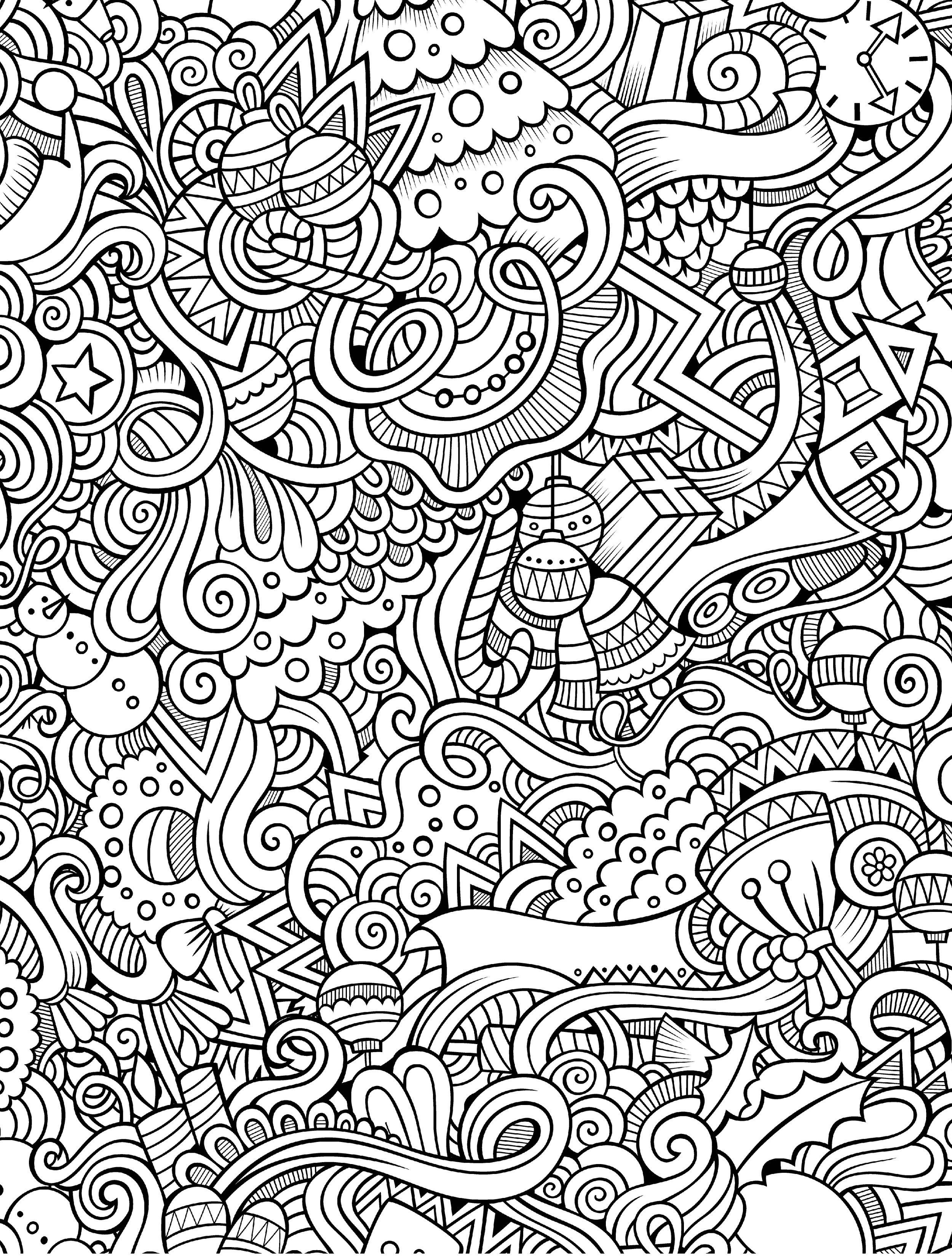 10 Free Printable Holiday Adult Coloring Pages | Coloring Pages - Free Printable Doodle Patterns