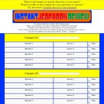 12 Free Jeopardy Templates For The Classroom   Free Printable Jeopardy Template