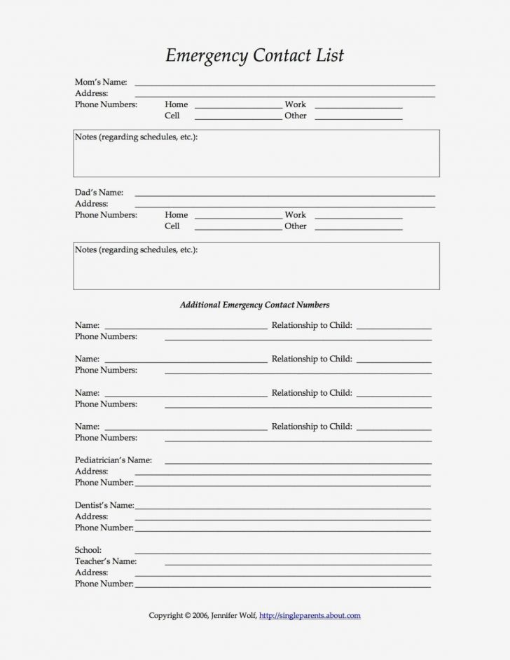 Free Printable Daycare Forms For Parents