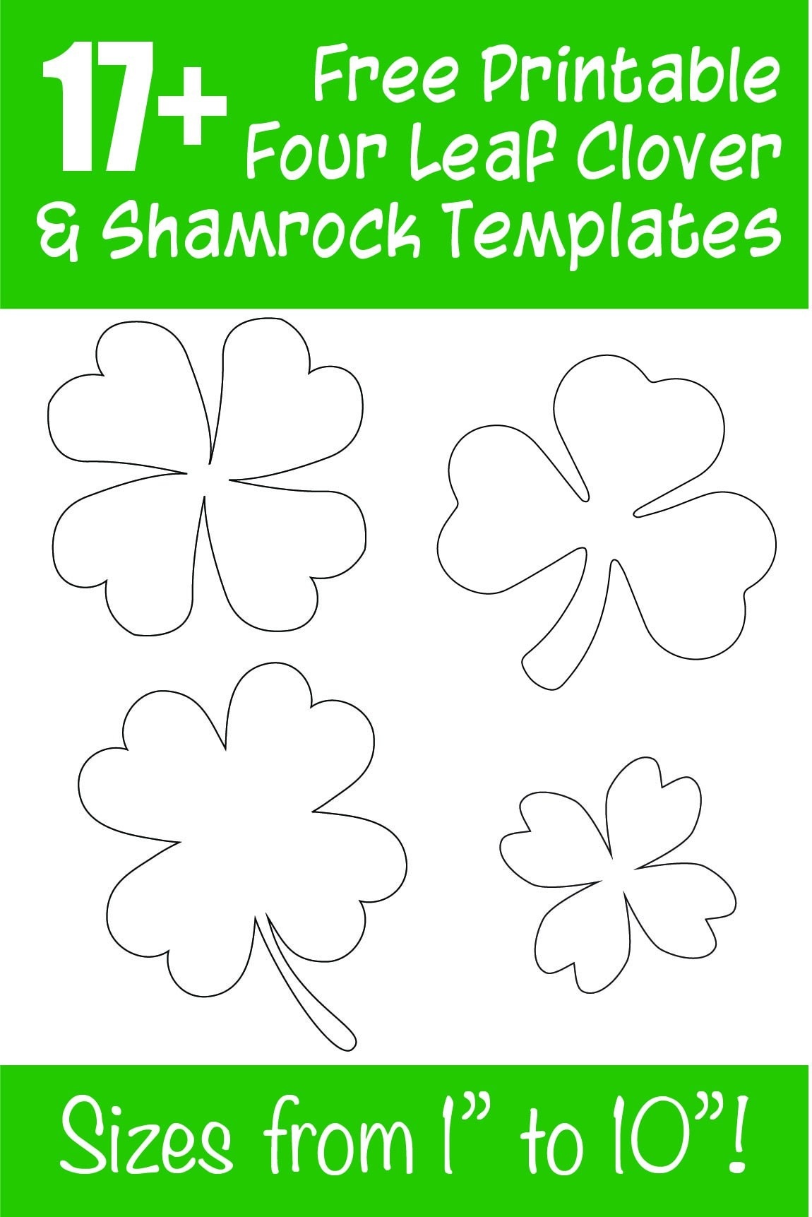 Four Leaf Clover Template Printable Free Free Printable