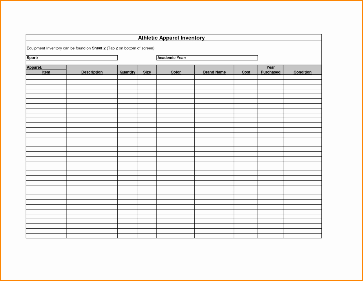 18 Inventory Tracking Spreadsheet Template Free – Lodeling - Free Printable Inventory Sheets