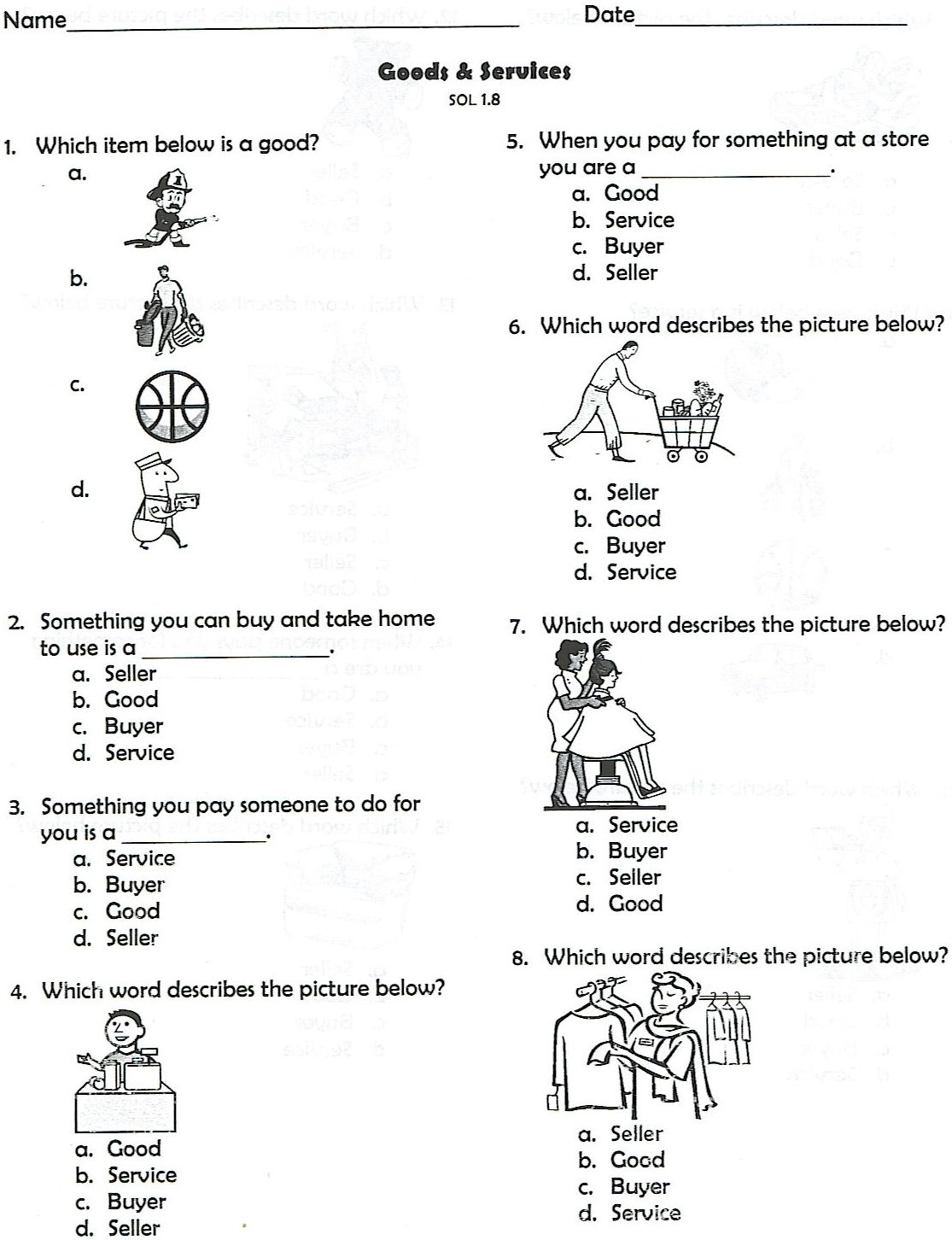 Second Grade Social Studies Worksheet