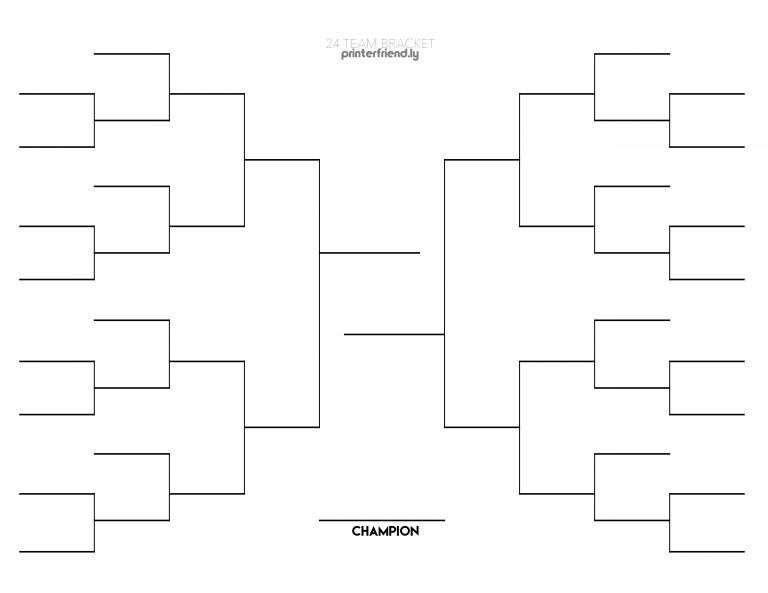 24 Team Printable Tournament Bracket - Printerfriendly - Free Printable ...