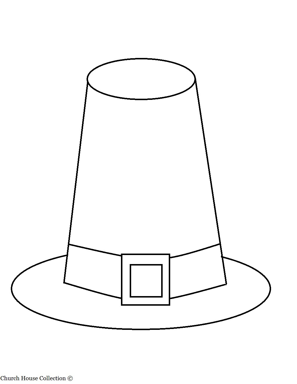 776 Simple Pilgrim Hat Coloring Page with Animal character