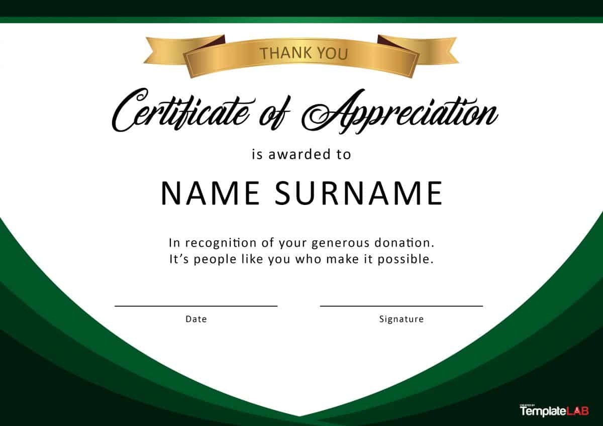 30 Free Certificate Of Appreciation Templates And Letters - Free Printable Volunteer Certificates Of Appreciation