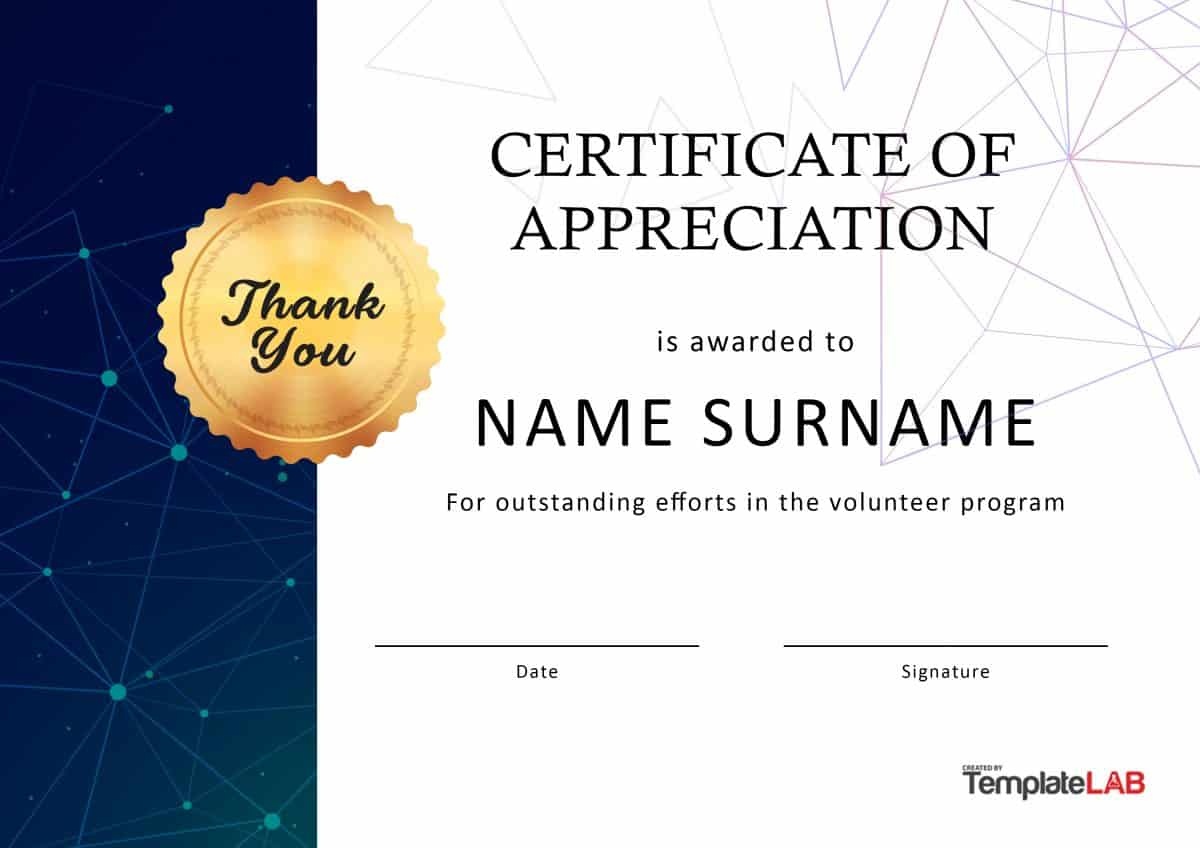 Free Printable Volunteer Certificates Of Appreciation Free Printable