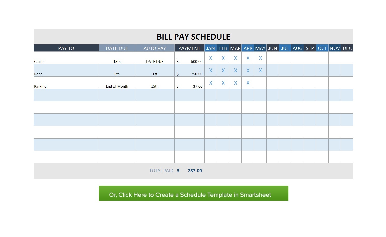 32 Free Bill Pay Checklists &amp;amp; Bill Calendars (Pdf, Word &amp;amp; Excel) - Free Printable Bill Payment Schedule