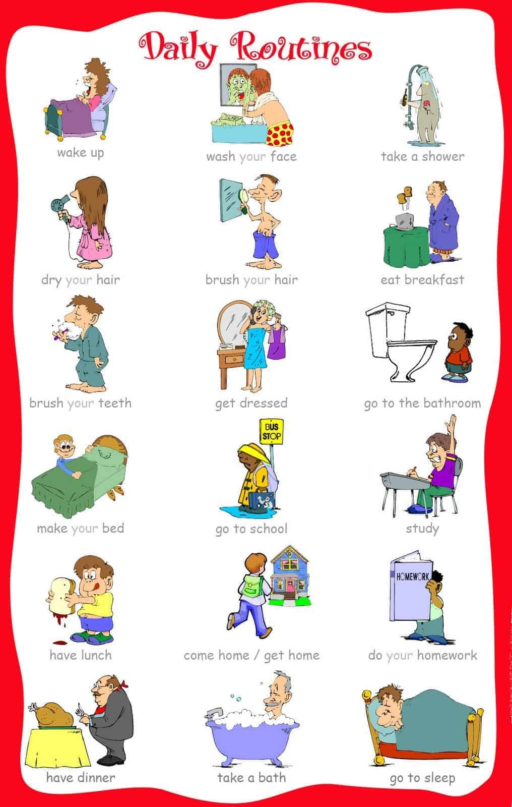 33 Printable Visual/picture Schedules For Home/daily Routines. - Free Printable Daily Routine Picture Cards