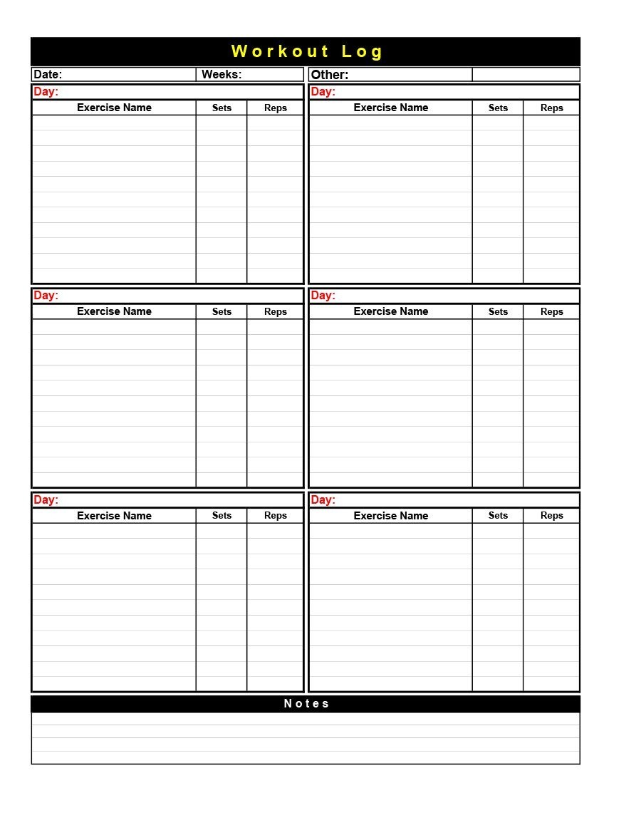 printable food and exercise log journal monthly calendar templates