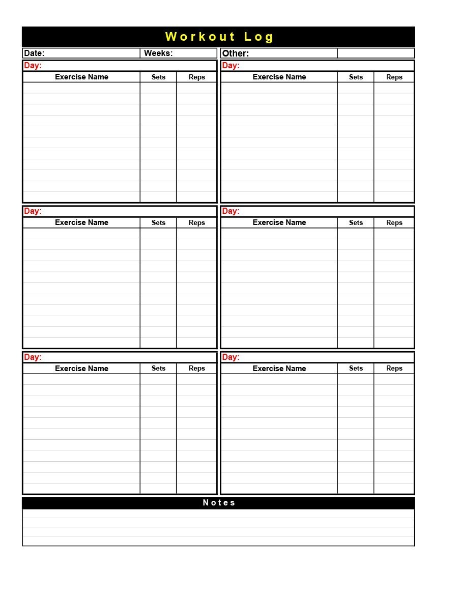 Printable Food And Exercise Log Journal Monthly Calendar Templates Free Printable Workout 