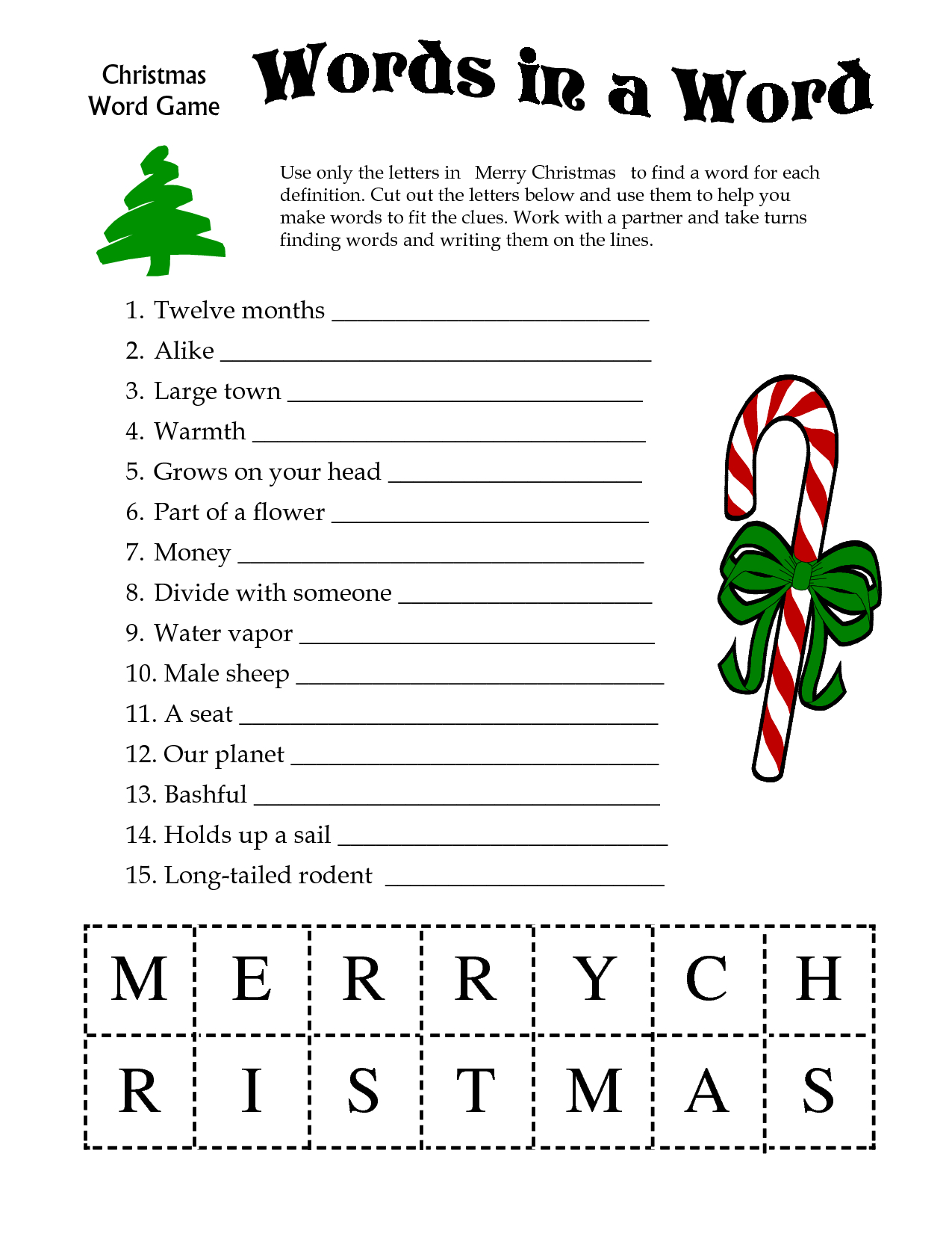 5 Images Of Free Printable Christmas Word Games | Printablee - Free Printable Christmas Games And Puzzles