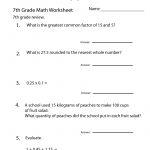 7Th Grade Math Review Worksheet   Free Printable Educational Worksheet   7Th Grade Worksheets Free Printable