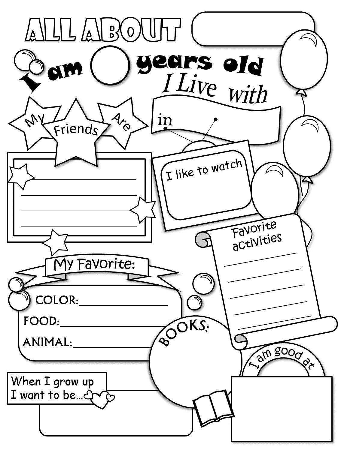 All About Me Worksheet Freebie - Cute! | Language Arts | All About - Free Printable All About Me Worksheet