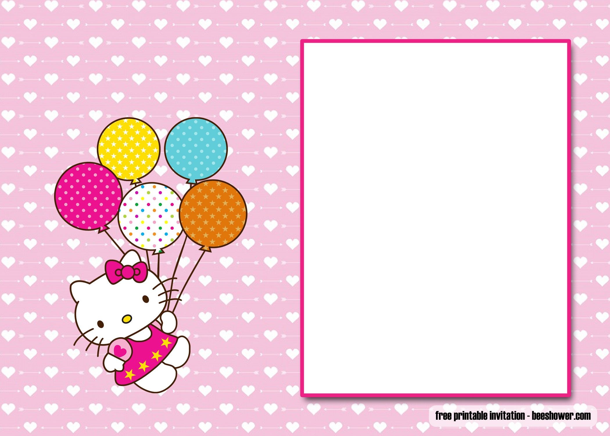 Awesome Free Perfect Hello Kitty Baby Shower Invitations | Beeshower - Free Printable Hello Kitty Baby Shower Invitations