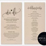 Awesome Free Printable Wedding Program Templates For Word | Best Of   Free Printable Wedding Program Templates Word