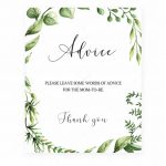 Baby Shower Advice Sign Printable With Watercolor Greenery   Big Is   Free Mommy Advice Cards Printable