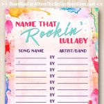 Baby Shower Game Free Printable: Name That Rockin' Lullaby   Free Printable Online Baby Shower Games