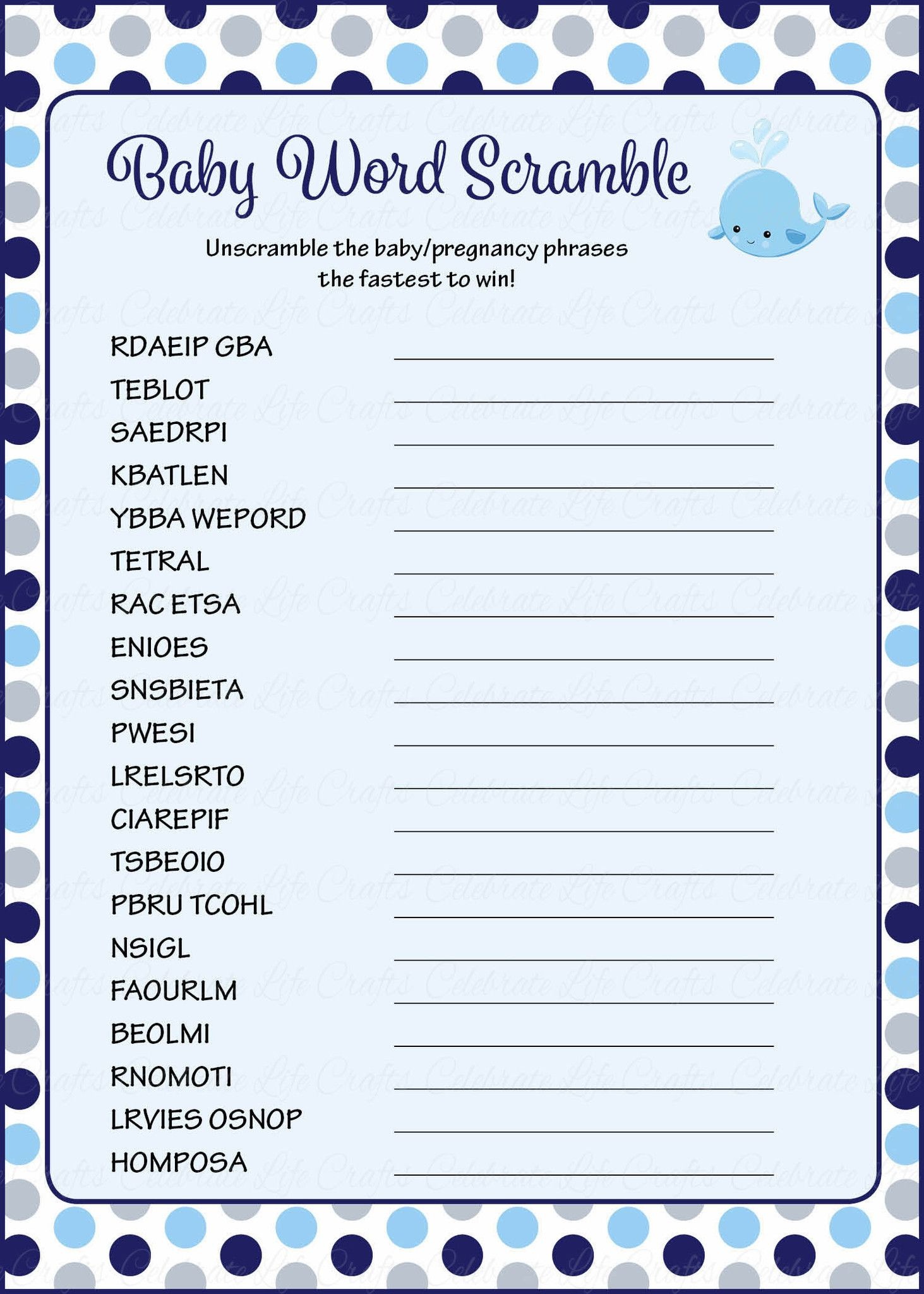 Baby Word Scramble Printable Game Images And Photos Finder