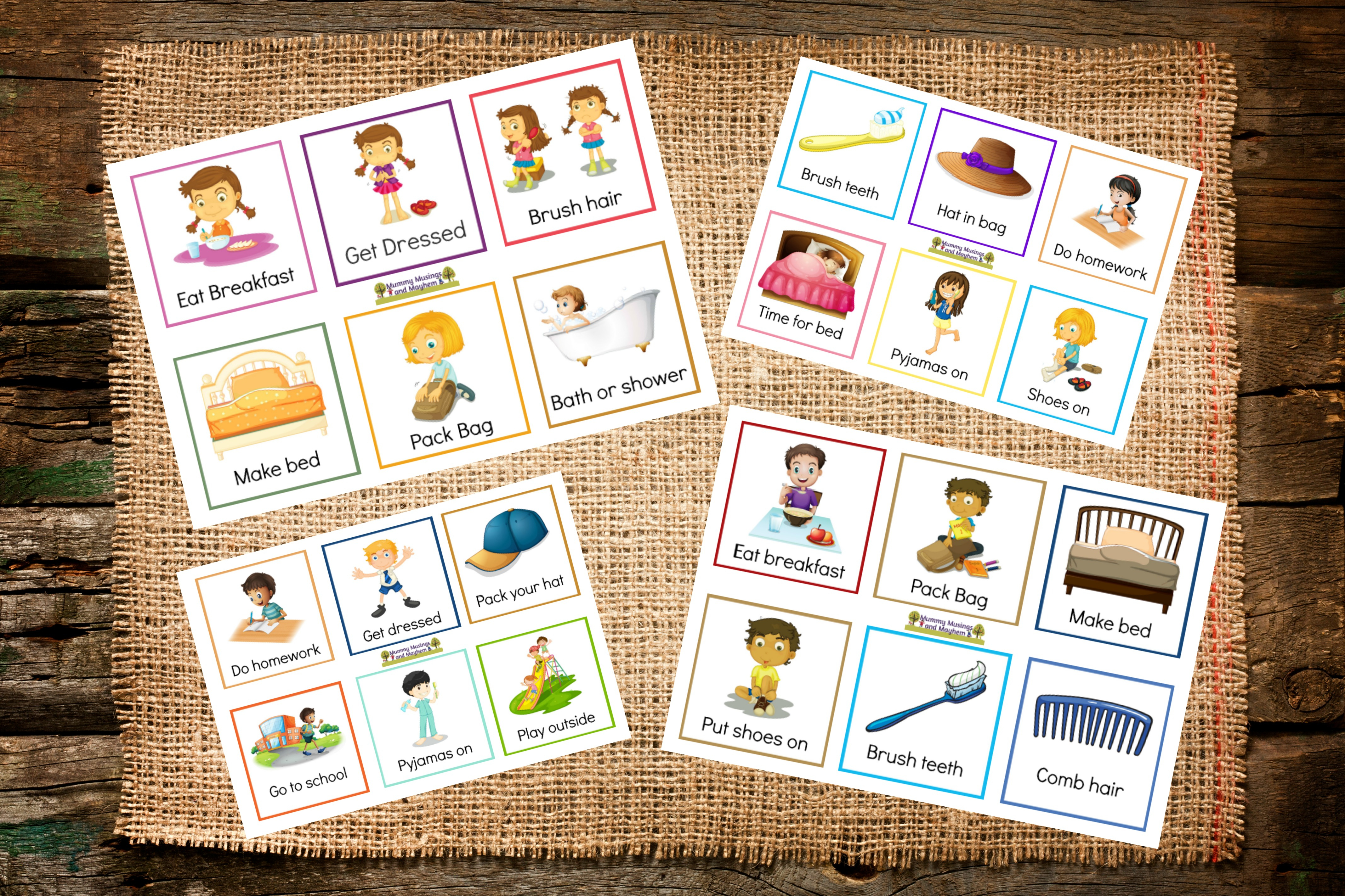 Back To School Routines - Free Printable Cards To Make It Easier - Free Printable Picture Schedule Cards