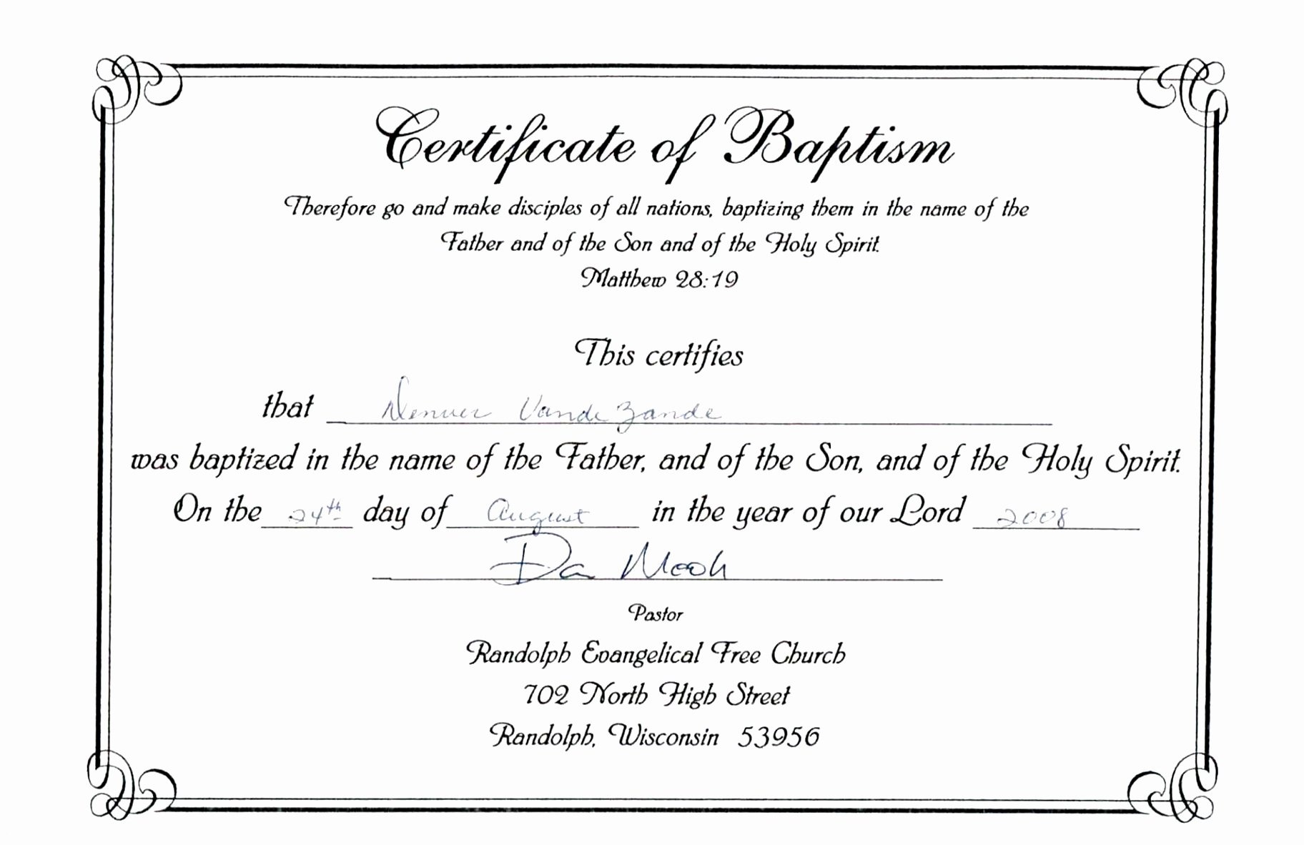 Baptism Certificate Template | Tubidportal - Free Printable Baptism Certificate