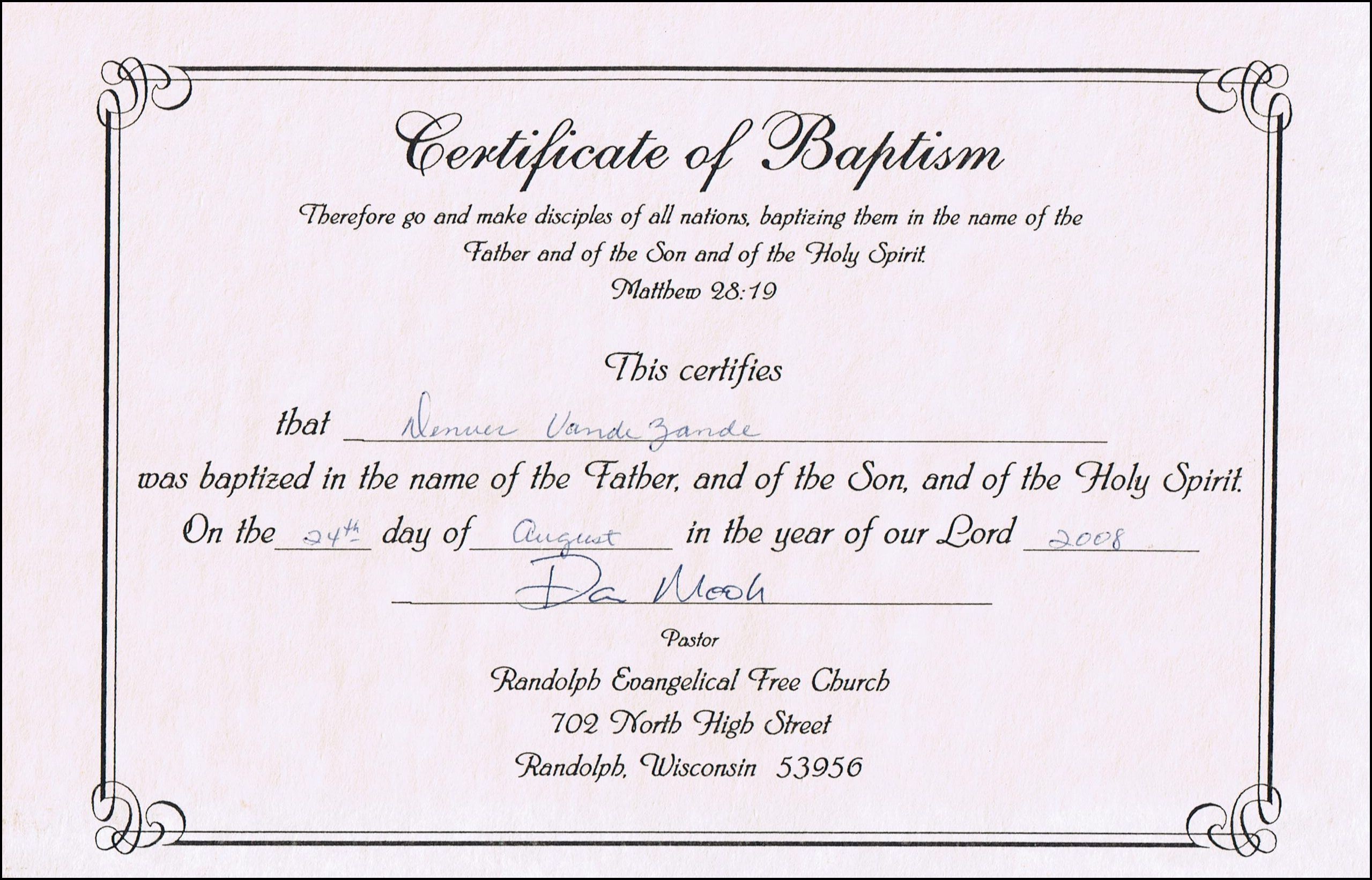 Free Printable Certificate Of Baptism Printable World Holiday
