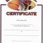 Basketball Award Certificate Templates. Blank Certificate Templates   Basketball Participation Certificate Free Printable