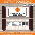 Basketball Hershey Candy Bar Wrappers | Personalized Candy Bars   Free Printable Birthday Candy Bar Wrappers