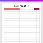 Bill Planner Printable   Pay Down Your Bills This Year!   Free Printable Bill Tracker