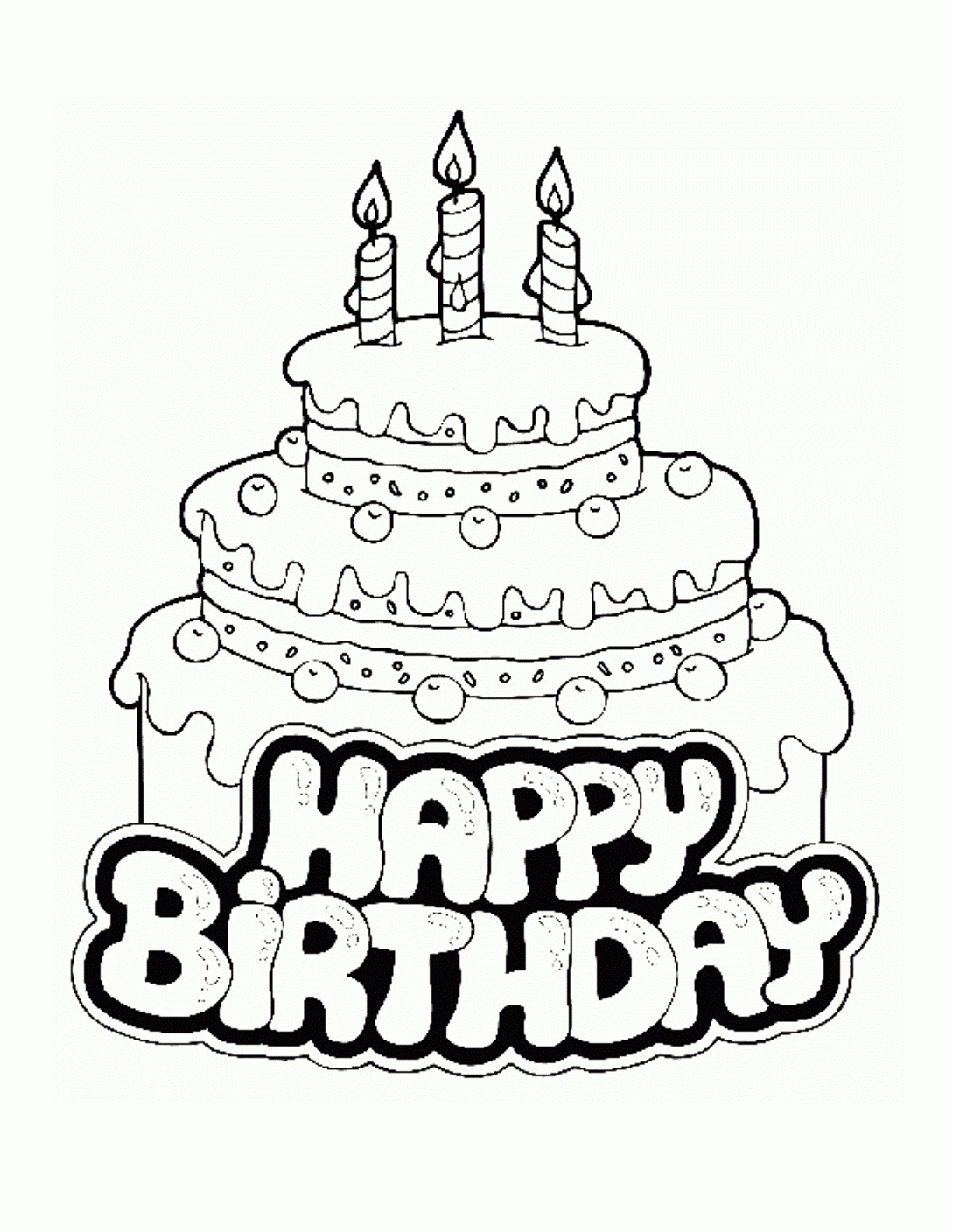 Birthday Cake Coloring Pages - Free Large Images | Crafts | Happy - Free Printable Pictures Of Birthday Cakes