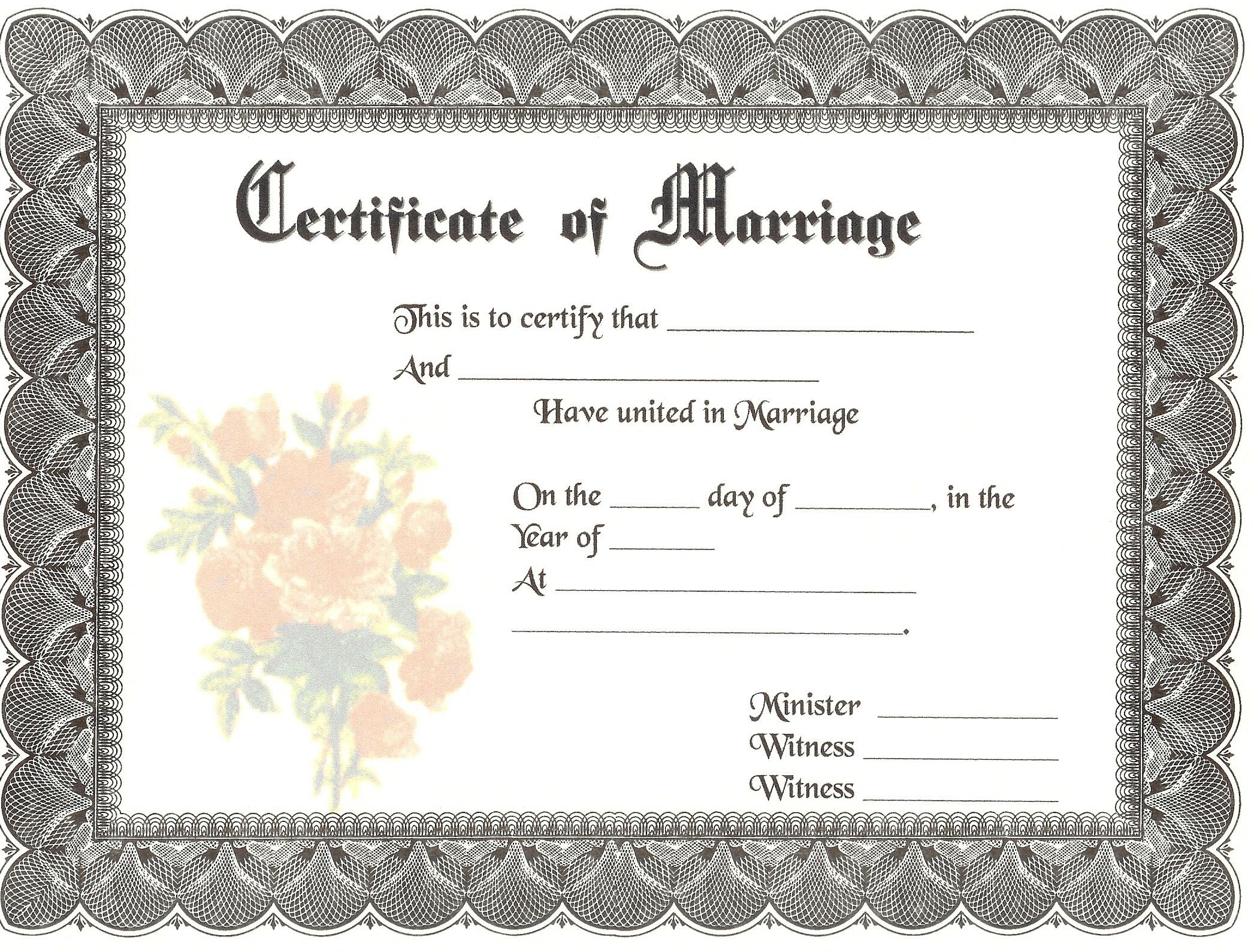 Free Printable Marriage Certificate Templates