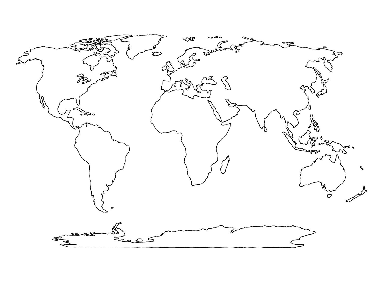 Blank World Map Printable | Social Studies | World Map Stencil - Free Printable Blank World Map Download