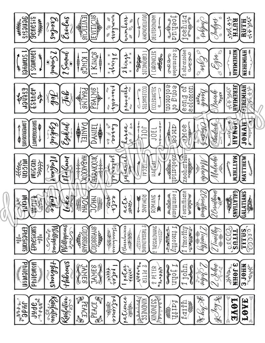 Free Printable Books Of The Bible Tabs