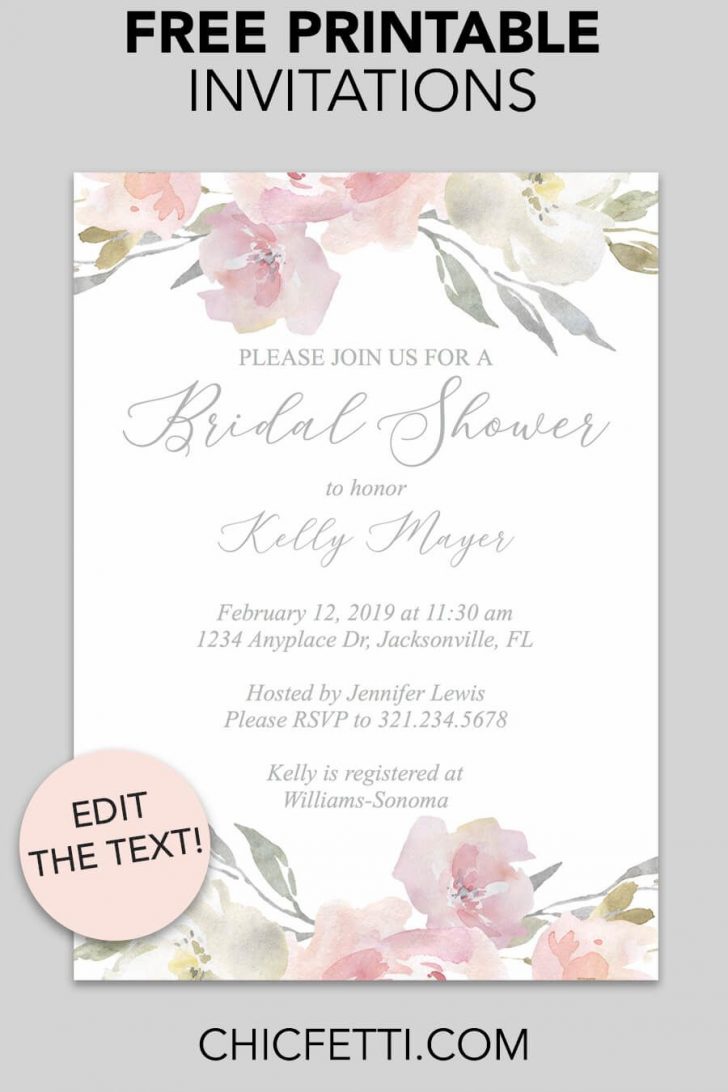 Free Printable Bridal Shower Invitations Templates
