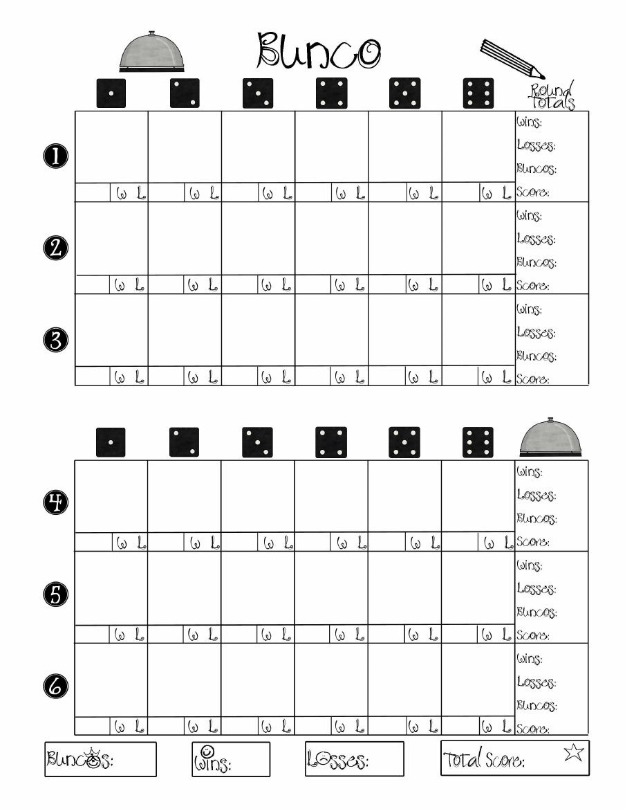 Free Printable Halloween Bunco Score Sheets Free Printable