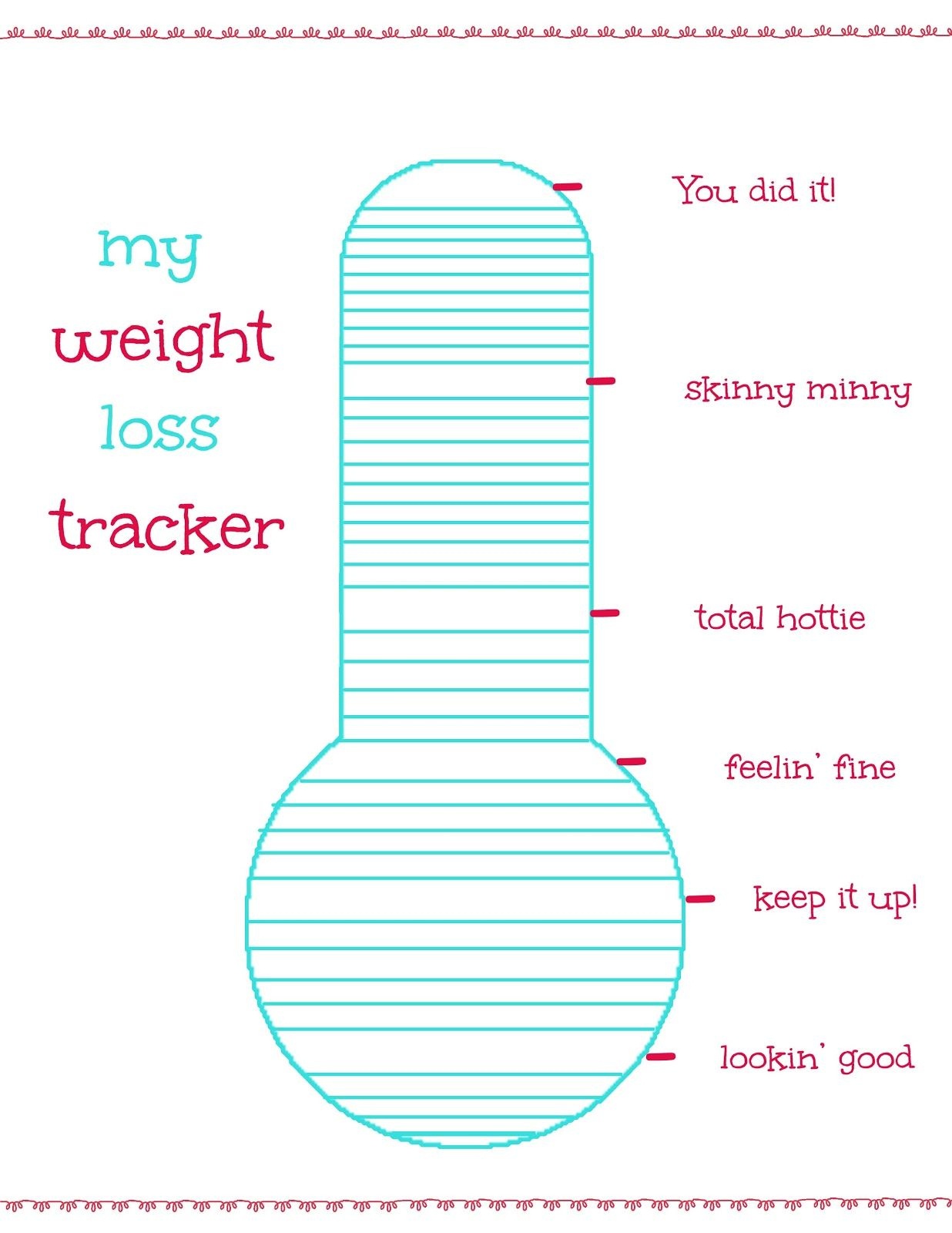 Cashing In On Life Free Weight Loss Tracker Printable Cakepins - Free Printable Weight Loss Chart