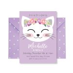 Cat Birthday Party Invitation Kitten Invitation Cat | Etsy   Free Printable Kitten Birthday Invitations