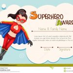 Certificate Design With Superhero Background Stock Illustration   Free Printable Superhero Certificates