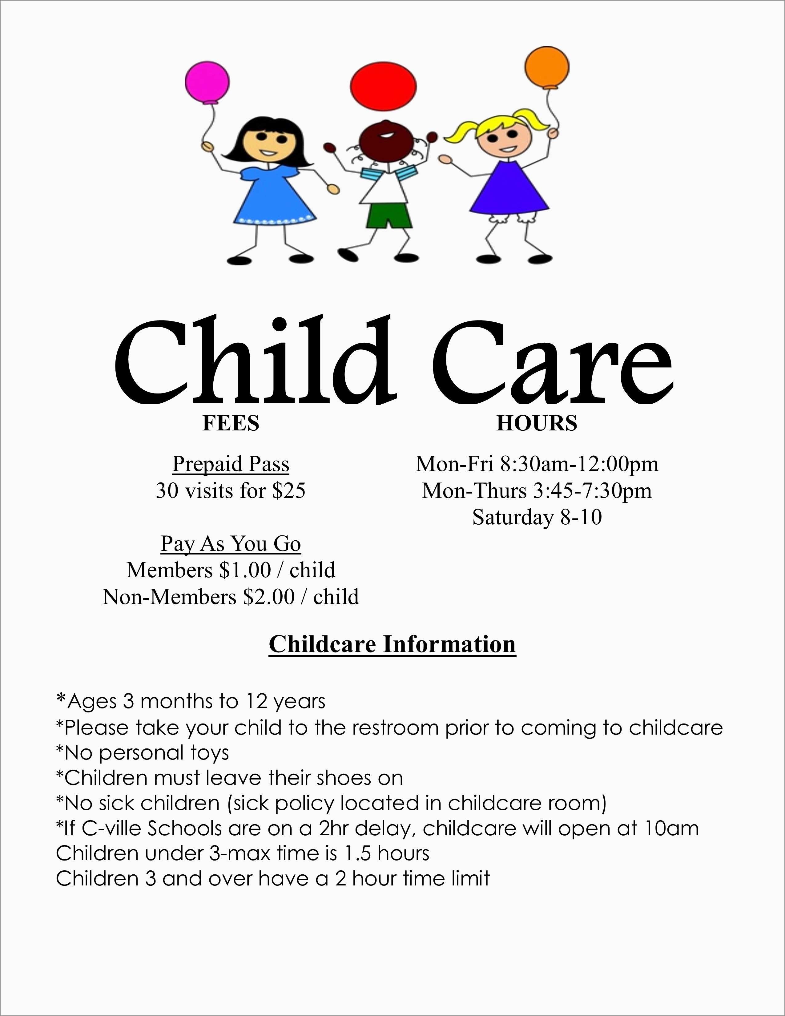 Free Childcare Printables Printable Templates