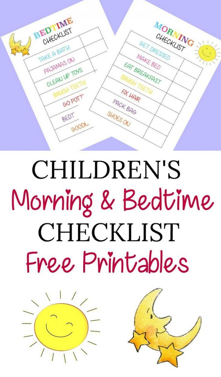 Children's Routine Charts Free Printable