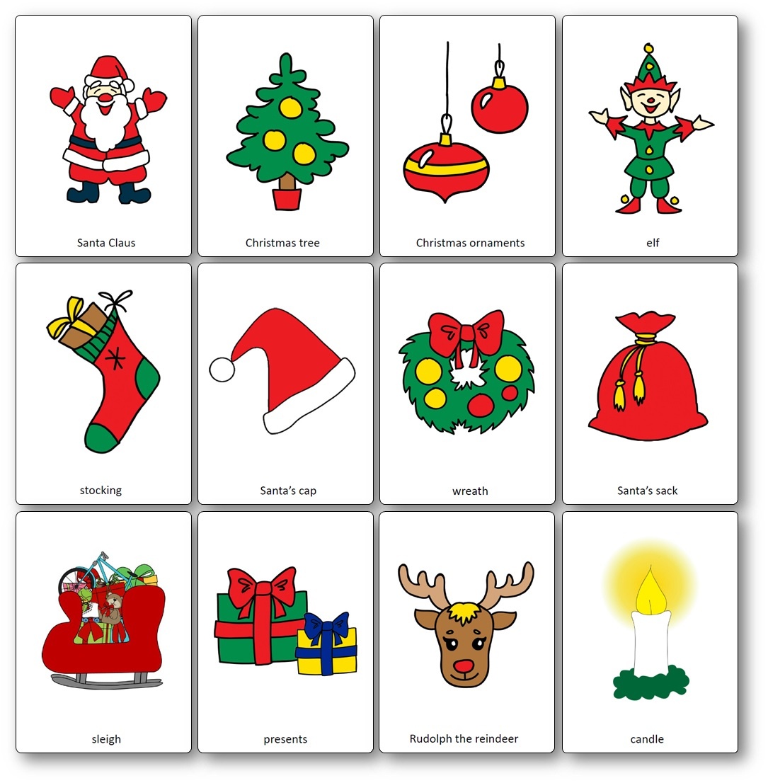 Christmas Flashcards - Free Printable Flashcards To Download - Speak - Free Printable Xmas Cards Download