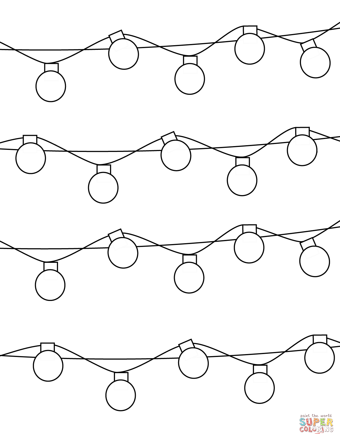 Christmas Lights | Super Coloring | Coloring Pages | Super Coloring - Free Printable Christmas Lights Coloring Pages