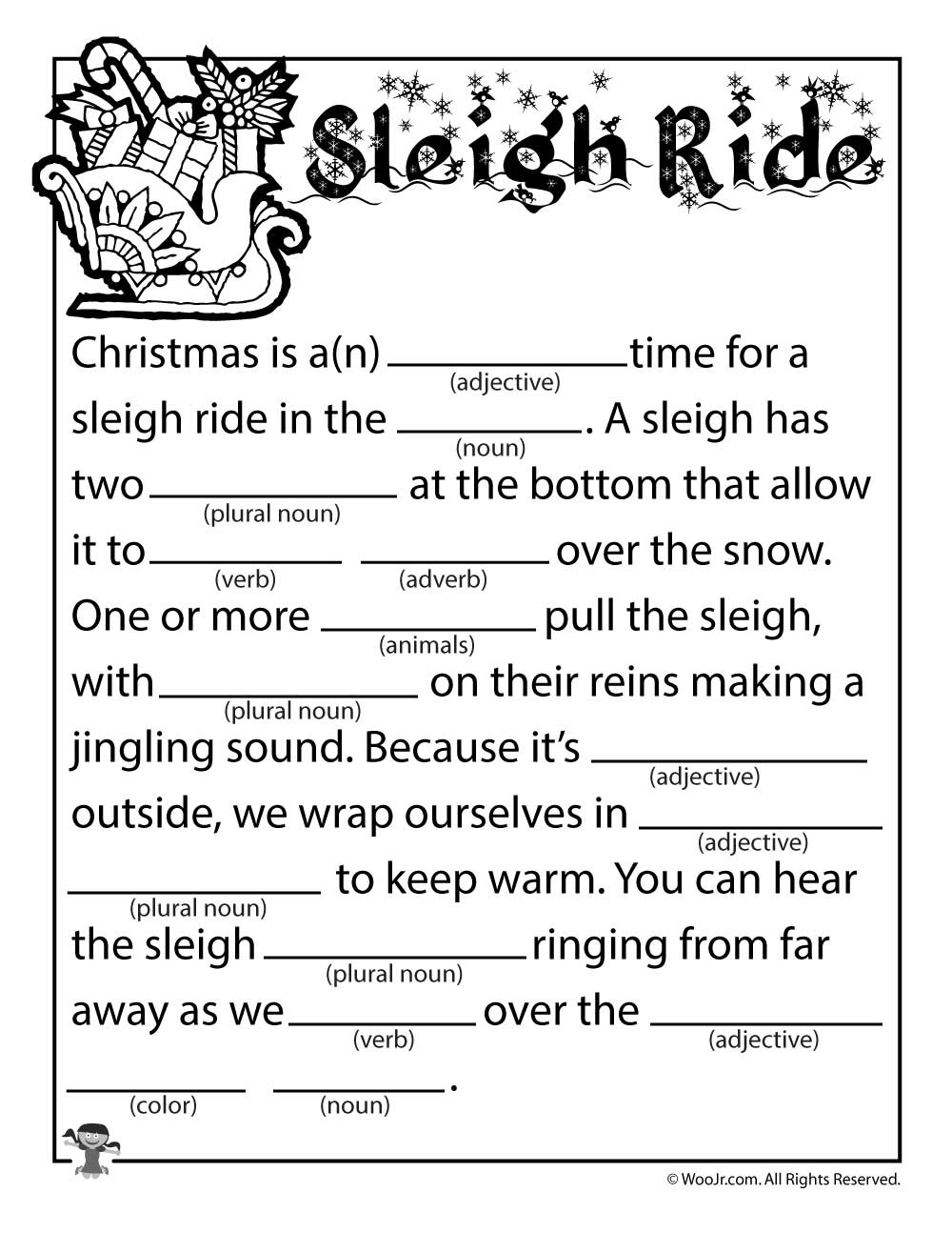 Christmas Madlibs Printable Christmas Madlibs Printable