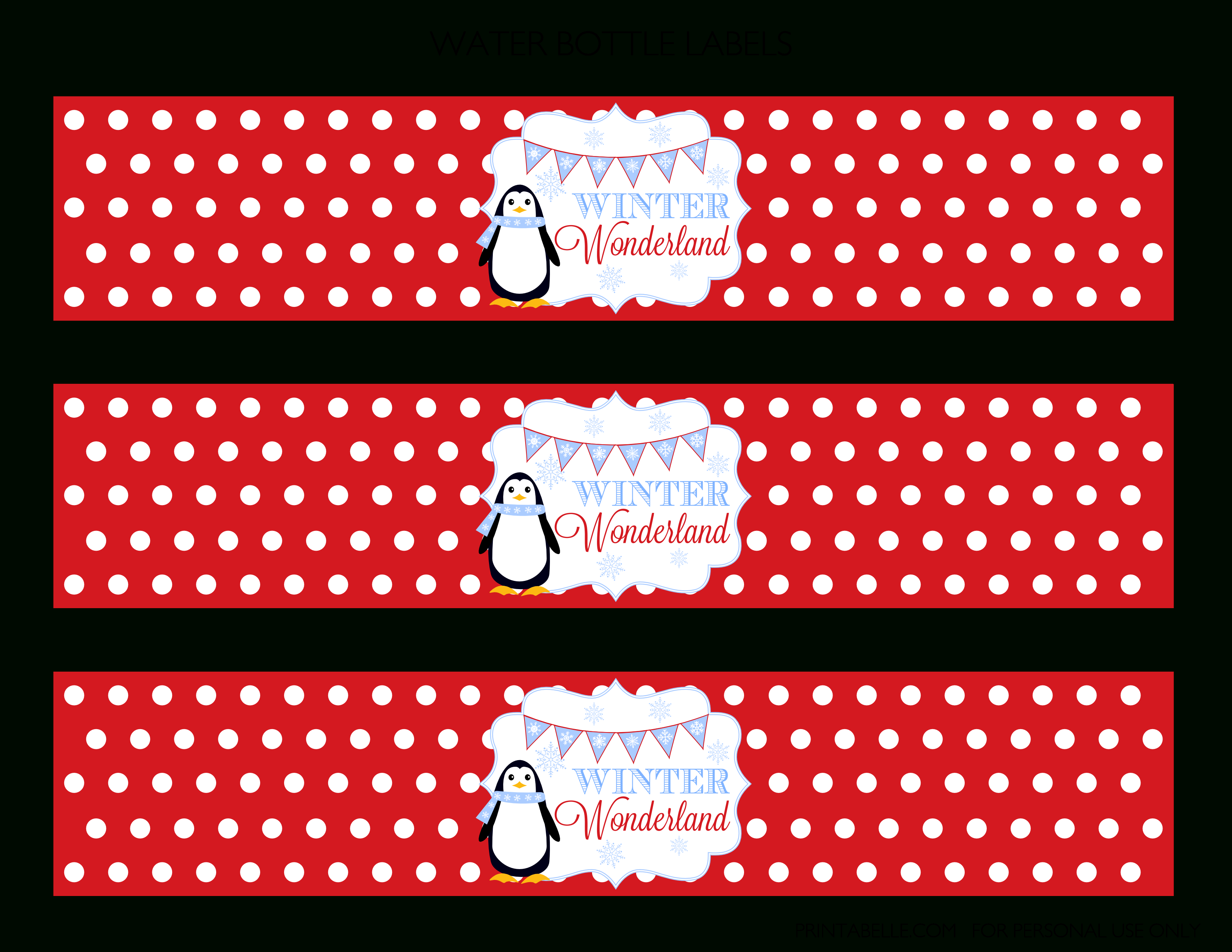 Free Printable Christmas Water Bottle Labels