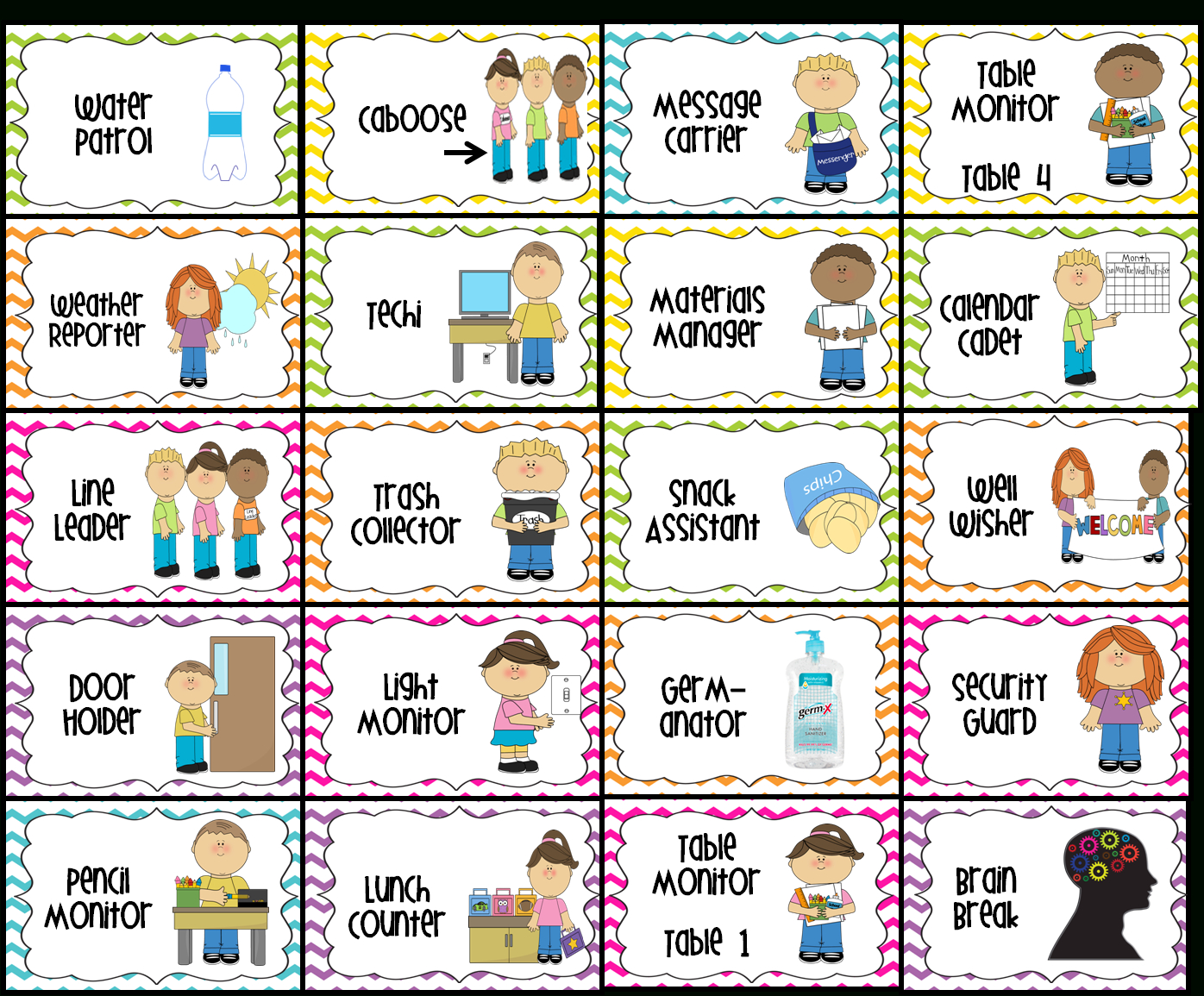 Classroom Jobs- I Have Loved Using These This Year! | Class - Free Printable Classroom Helper Signs
