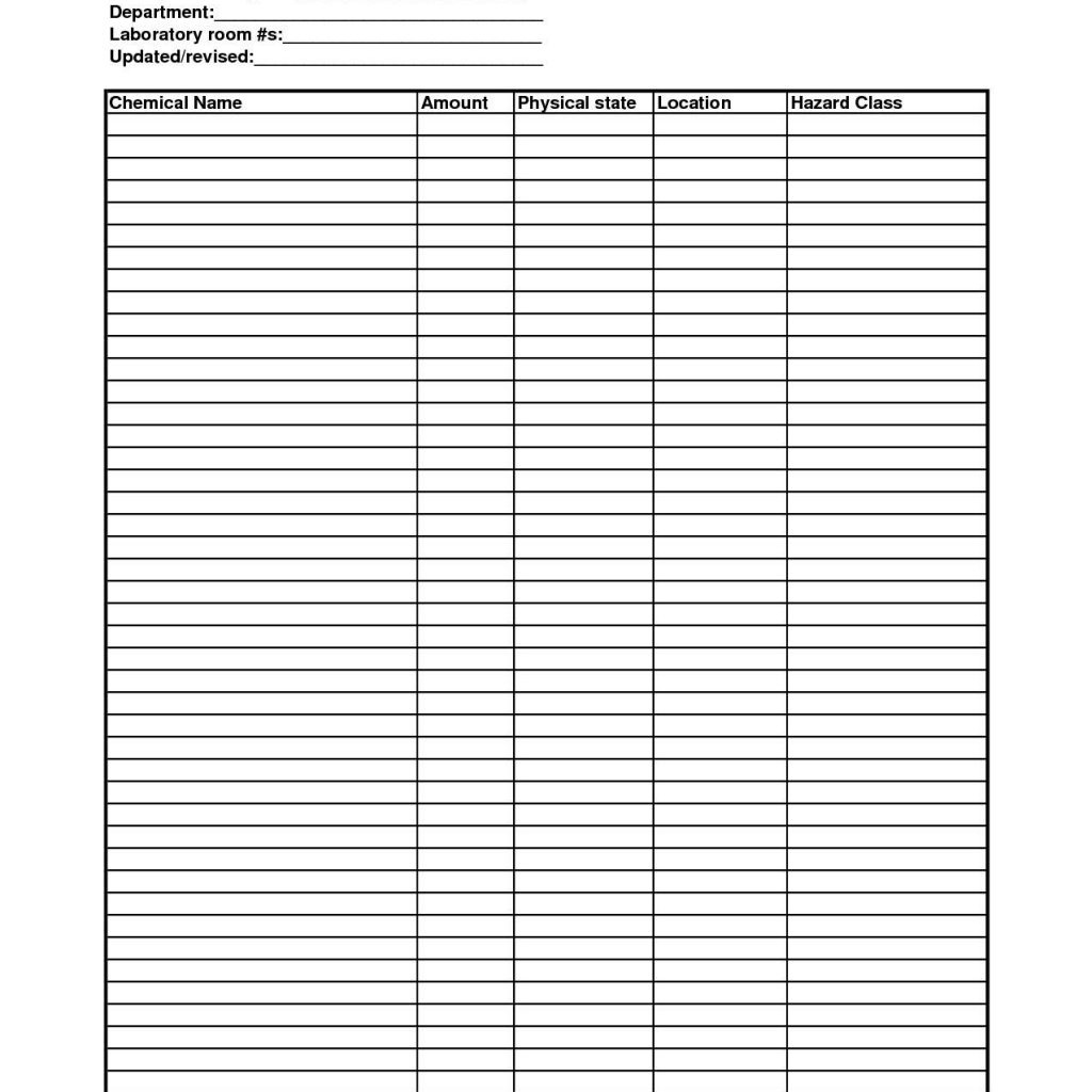 Free Printable Inventory Sheets - Free Printable