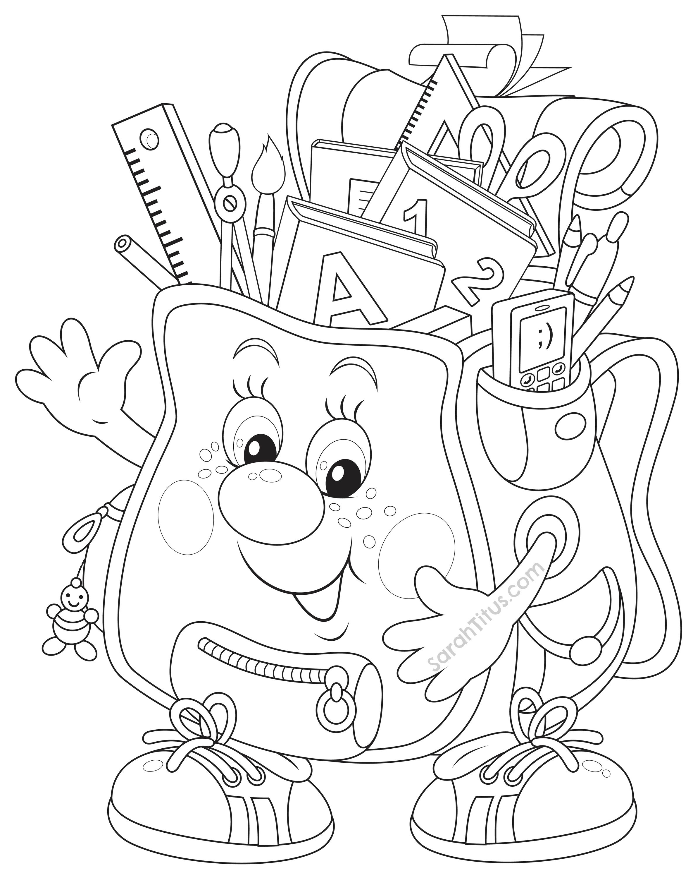 Free Printable First Day Of School Coloring Pages Free Printable 