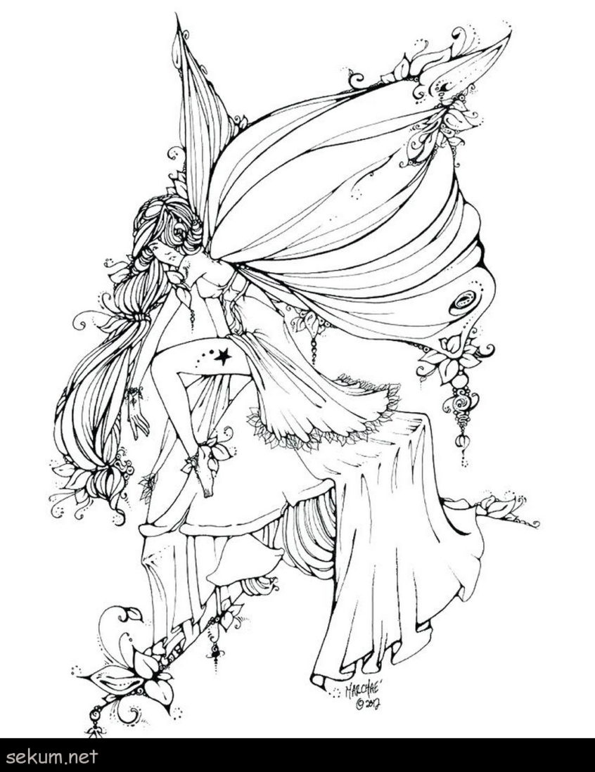 Coloring Pages Ideas: Coloring Pages Ideas Dark Gothic Fairy For - Free Printable Coloring Pages For Adults Dark Fairies
